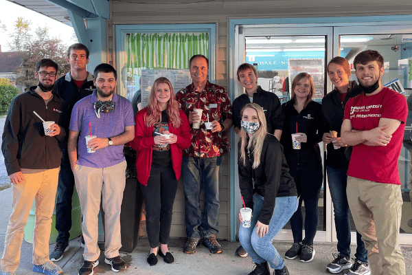 Students getting icecream