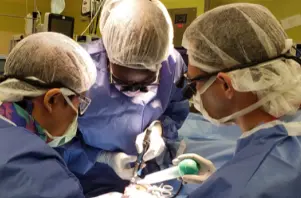Three surgeons at work in the operating room