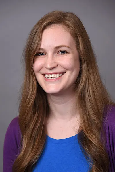 An image of Hannah Craven, Research and Scholarly Communications Librarian at the Ruth Lilly Medical Library. 