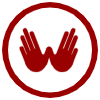 an icon on to hands in a circle