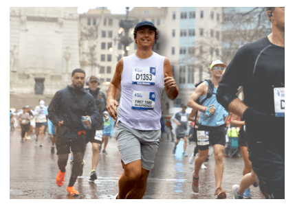 a person running in a race