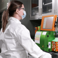 Scientist working with tech 