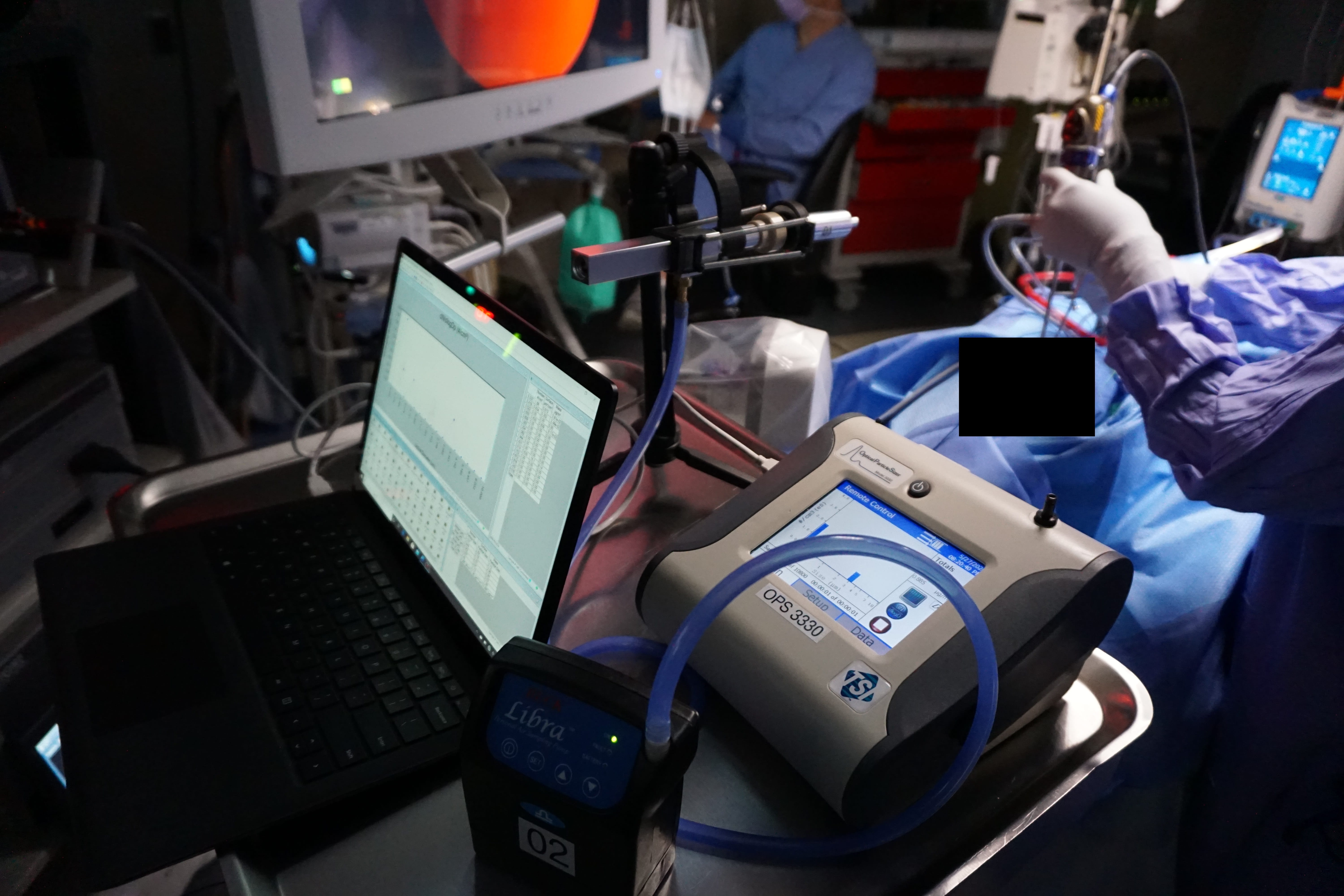 Detecting aerosols and droplets in sinus surgery.