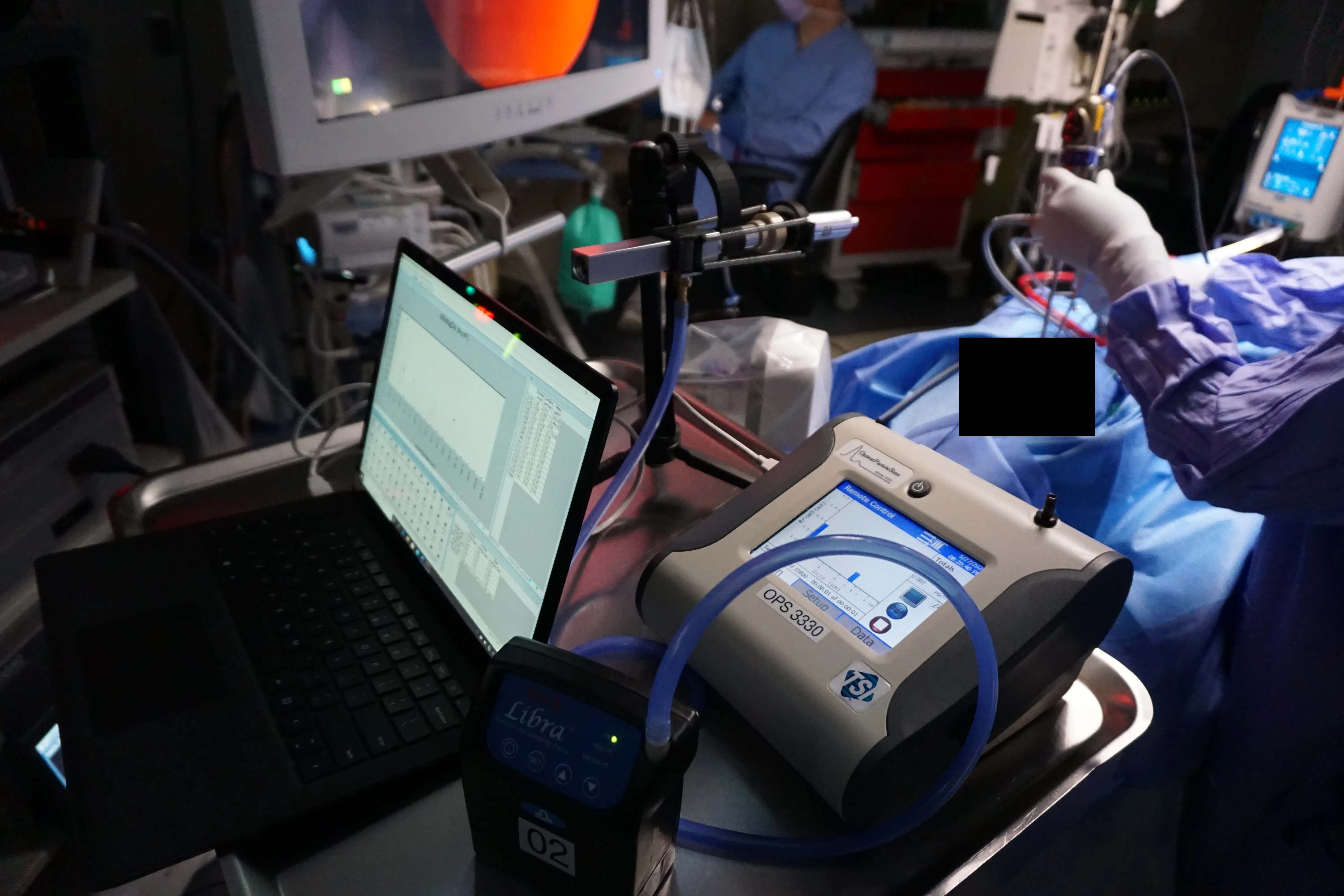 Detecting aerosols and droplets in sinus surgery.