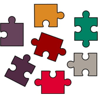 diverse puzzle pieces that are not connected