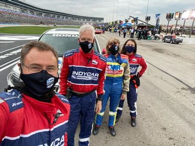 Our EM physician team on the racetrack in Indy 500 Motor Speedway