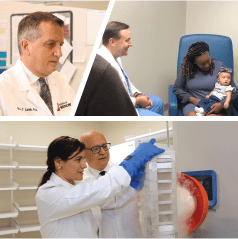 Scientist's working with patients 