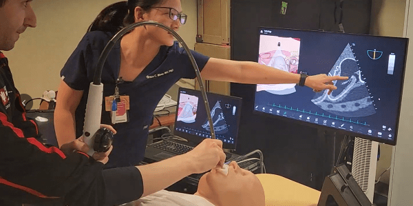 Two Fellows Performing Critical Care Transesophageal Echo