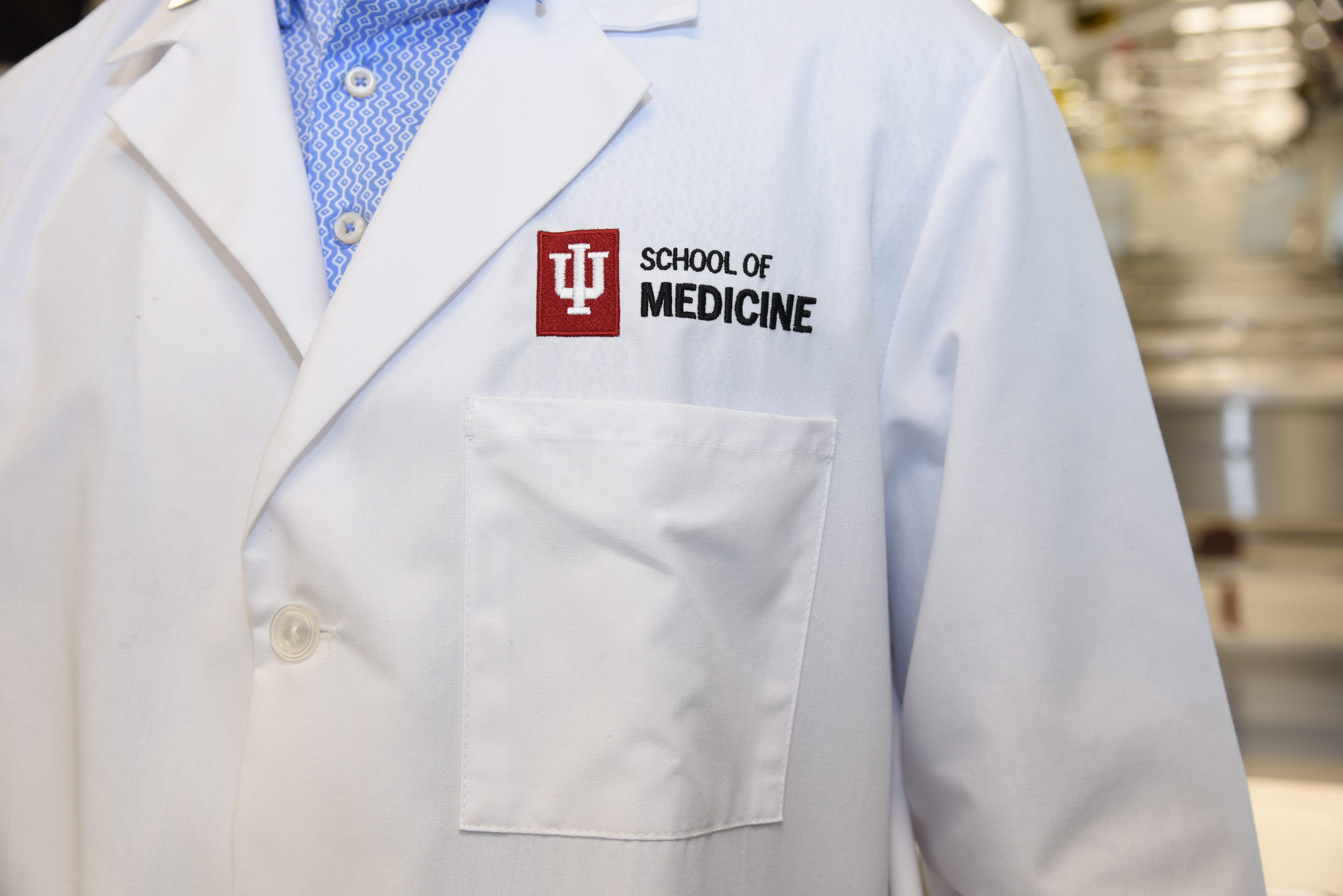 White Coat with IU School of Medicine logo