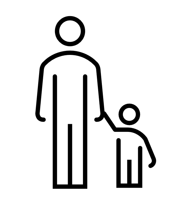 icon of a parent holding a child's hand