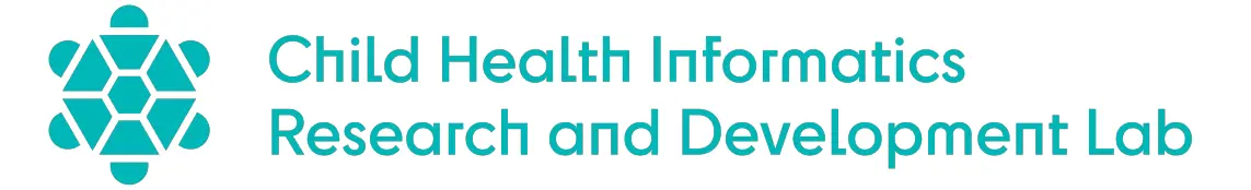an icon of people seated around a table with text that reads "Child Health Informatics Research and Development Lab"