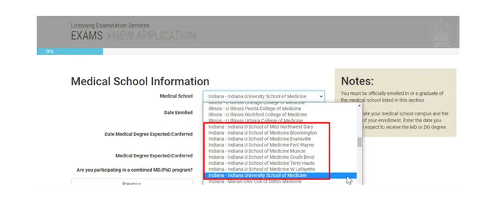 A image showing the log in screen for Step 1 Registration