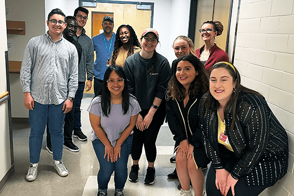 MSTP students gather for a photo outside the anatomy lab.