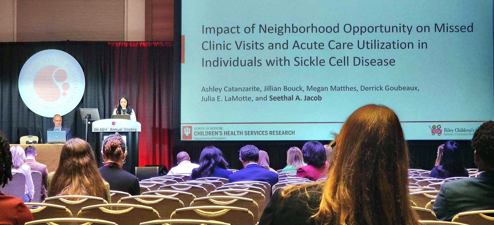 Seethal Jacob presenting on Sickle Cell