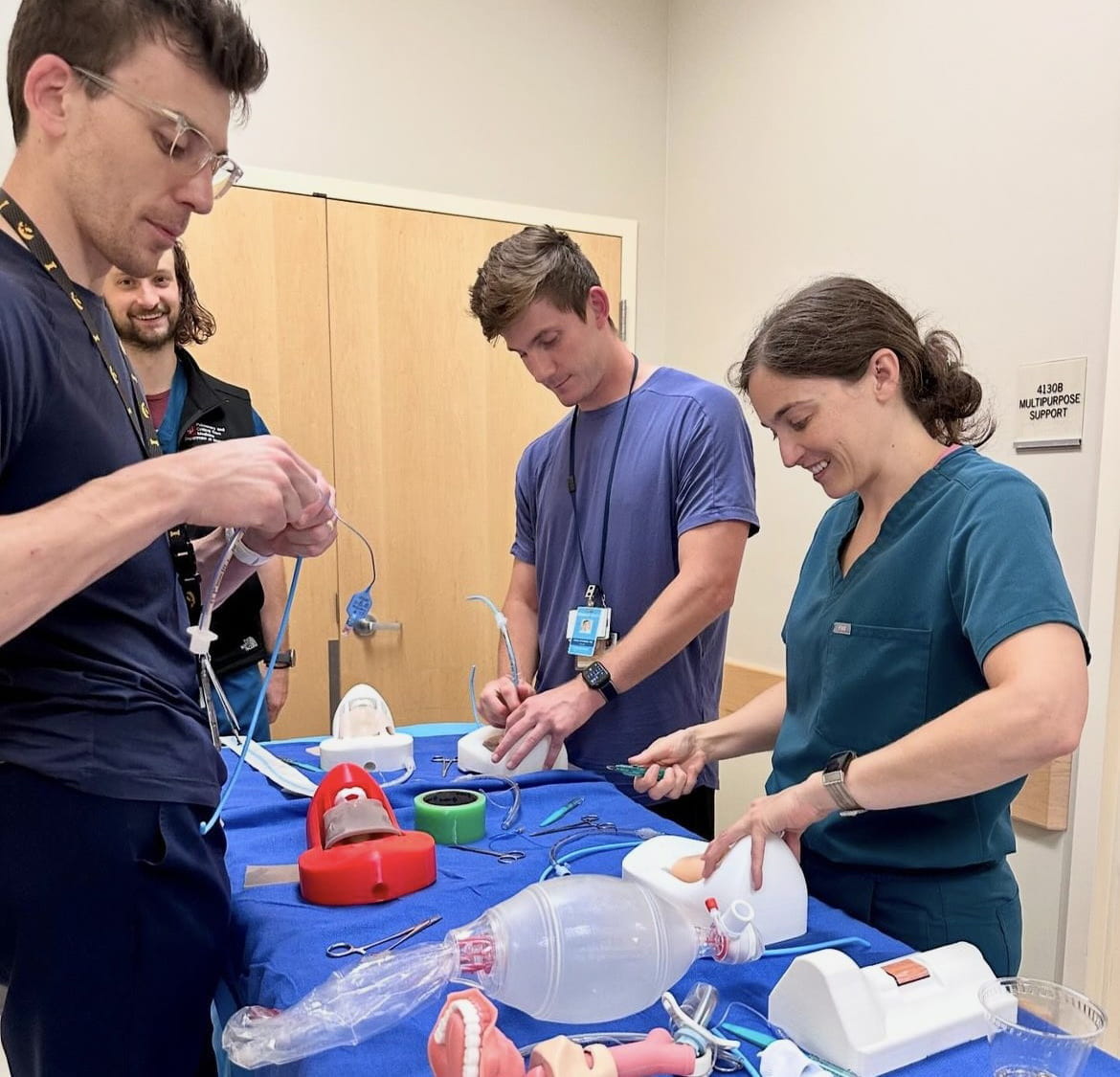 Fellows practice clinical skills in the sim center