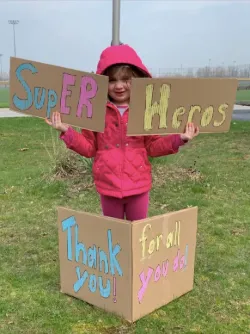 girl w sign