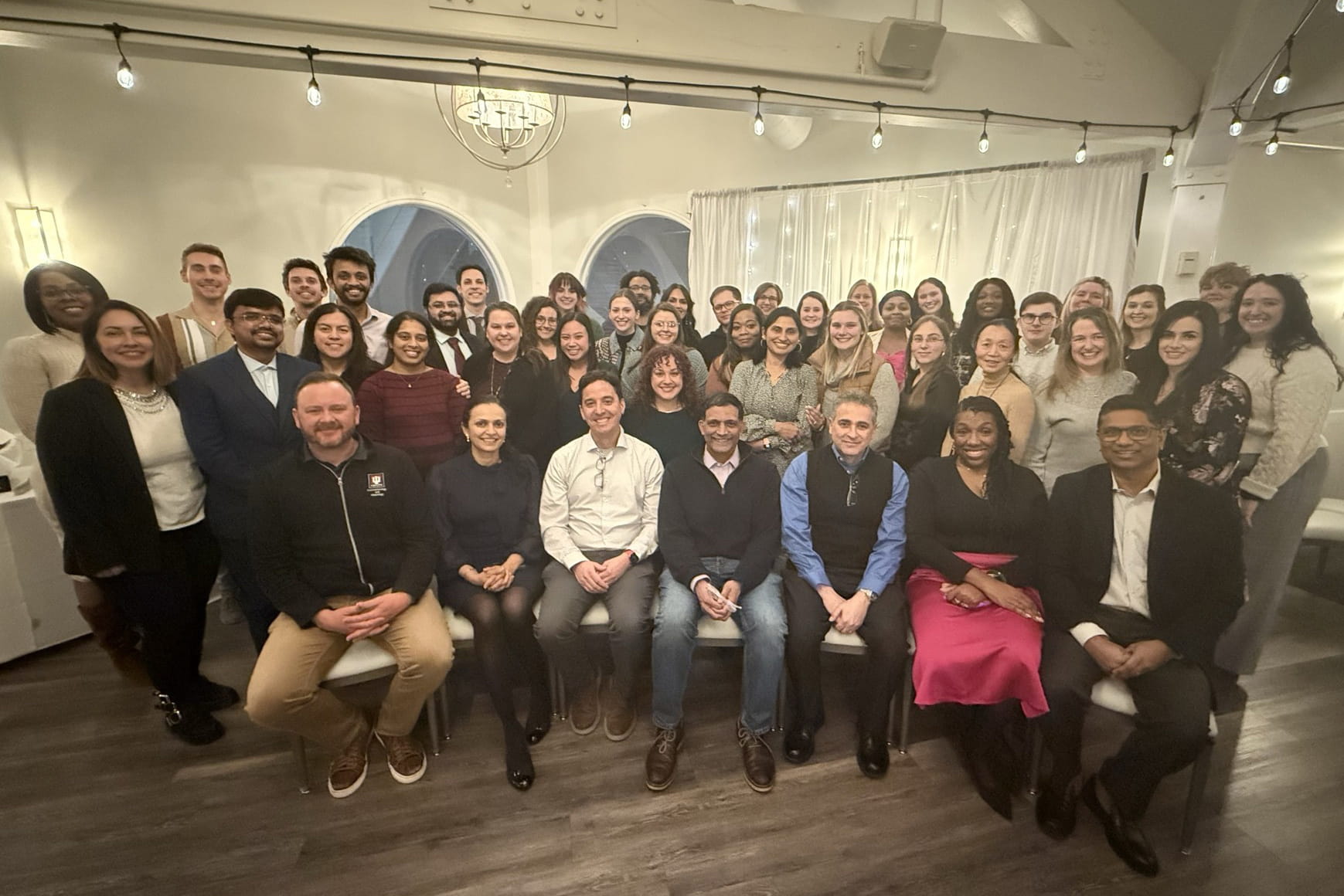 Group photo of the liver team at their holiday party in 2025.