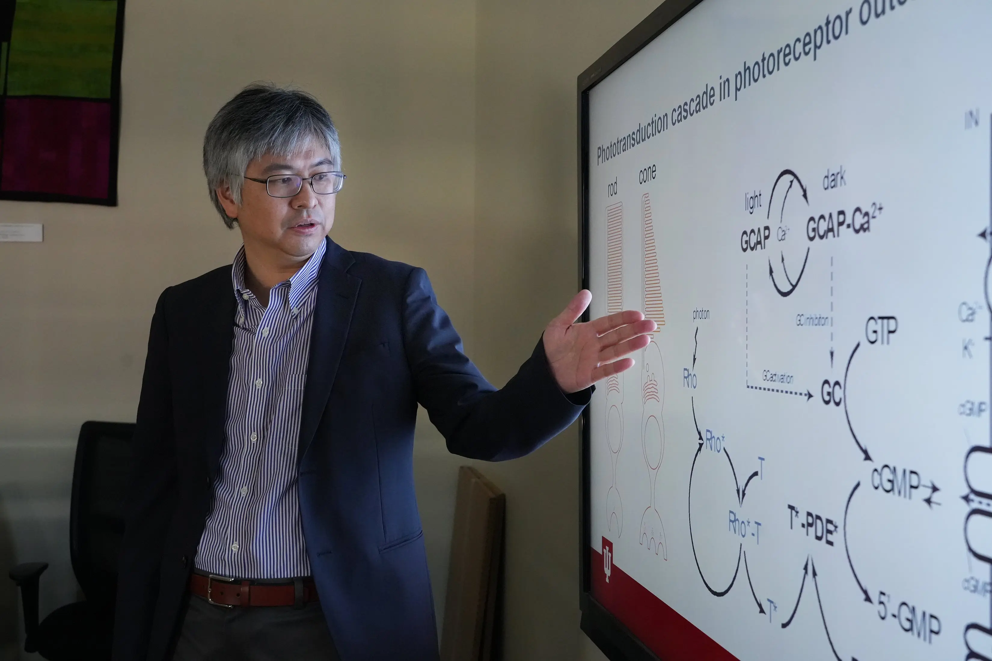 Dr. Iminashi teaching in the visual system graduate course