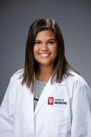 Mackenzie Mencias. | Photo courtesy Mackenzie Mencias Professional headshot of medical student, Mackenzie Mencias, from the IU School of Medicine South Bend campus.