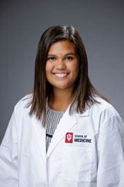 Mackenzie Mencias. | Photo courtesy Mackenzie Mencias Professional headshot of medical student, Mackenzie Mencias, from the IU School of Medicine South Bend campus.