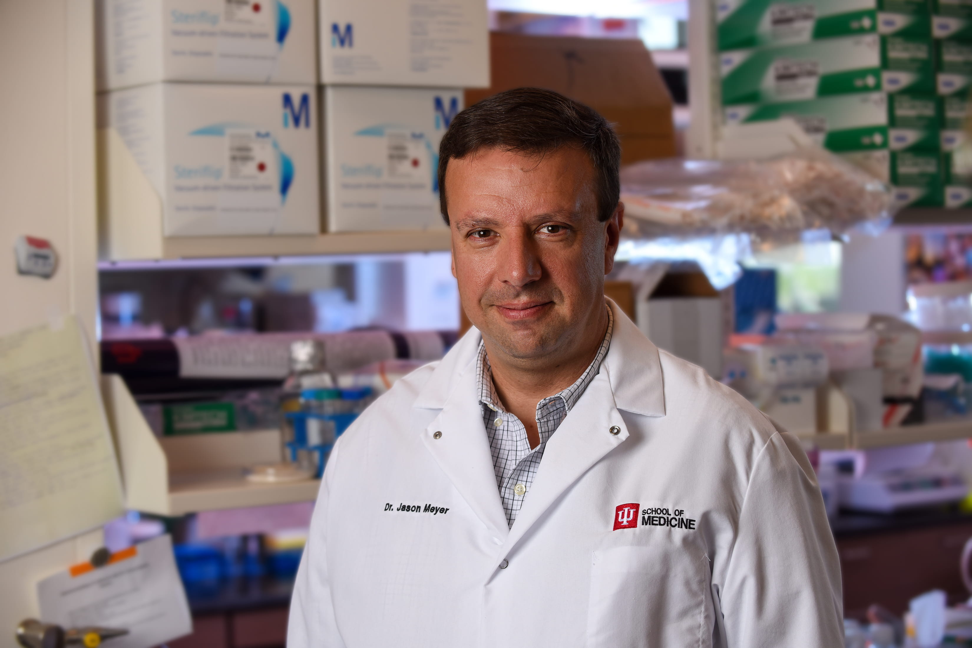 Jason Meyer, PhD, and his researchers in his lab grow 'mini-retinas' to learn how to nurture retinal ganglion cells. Jason Meyer Headshot