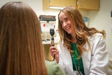 Kathryn Nevel, MD, in clinic