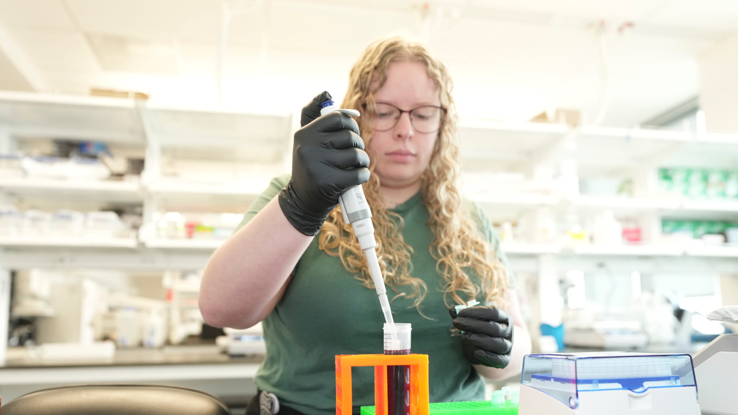 a person working in a lab
