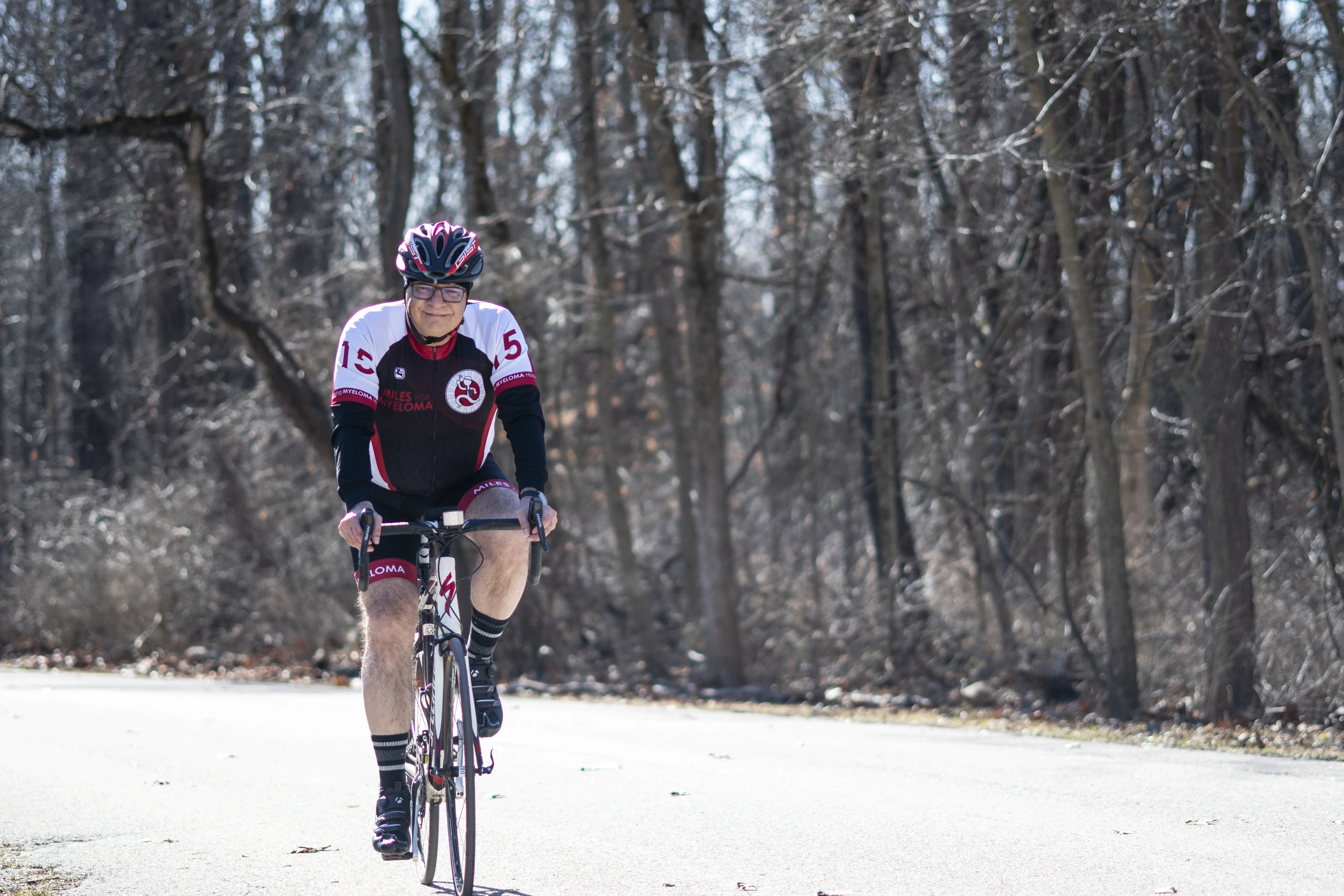 Rafat Abonour on a bicycle