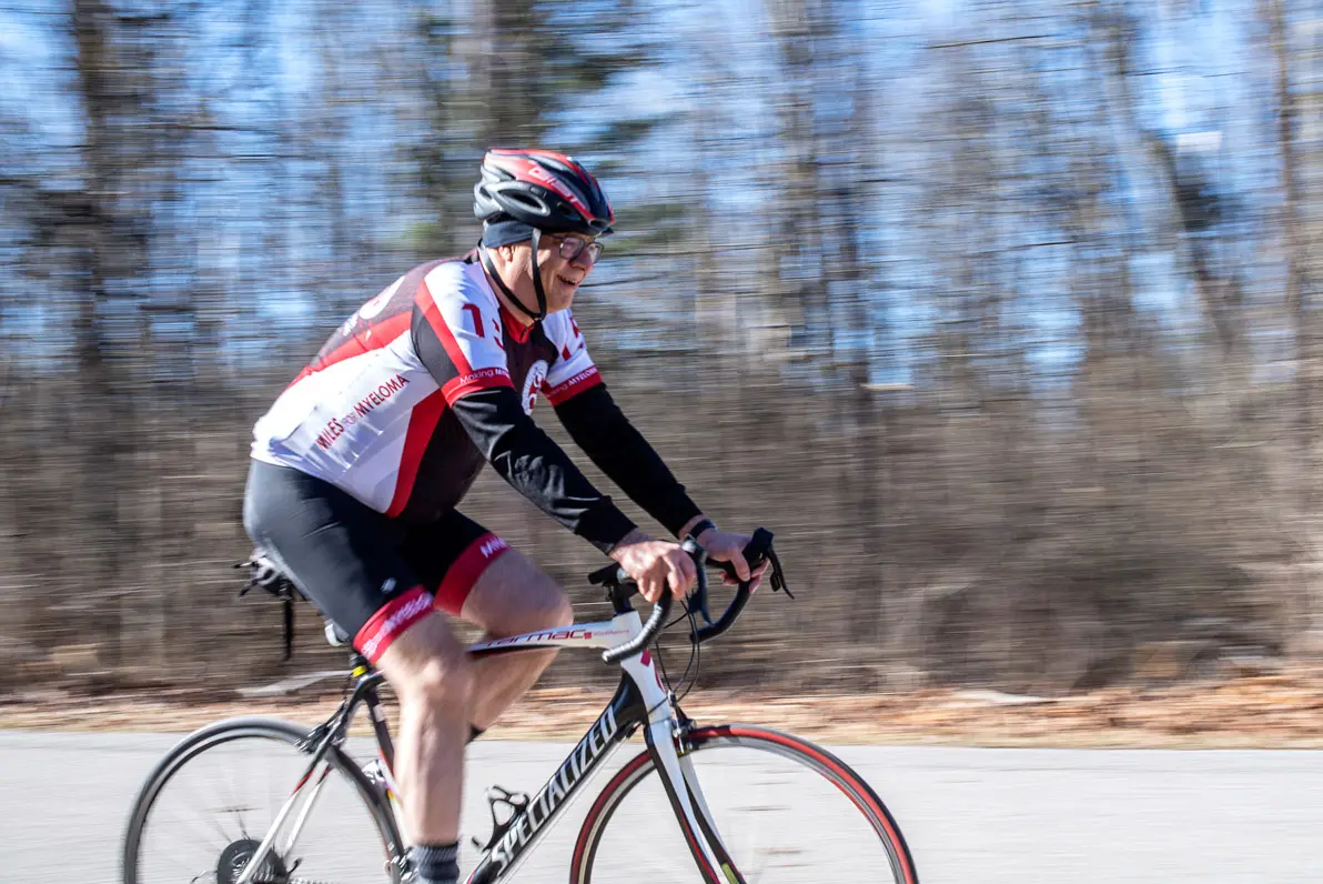 Rafat Abonour riding his bicycle