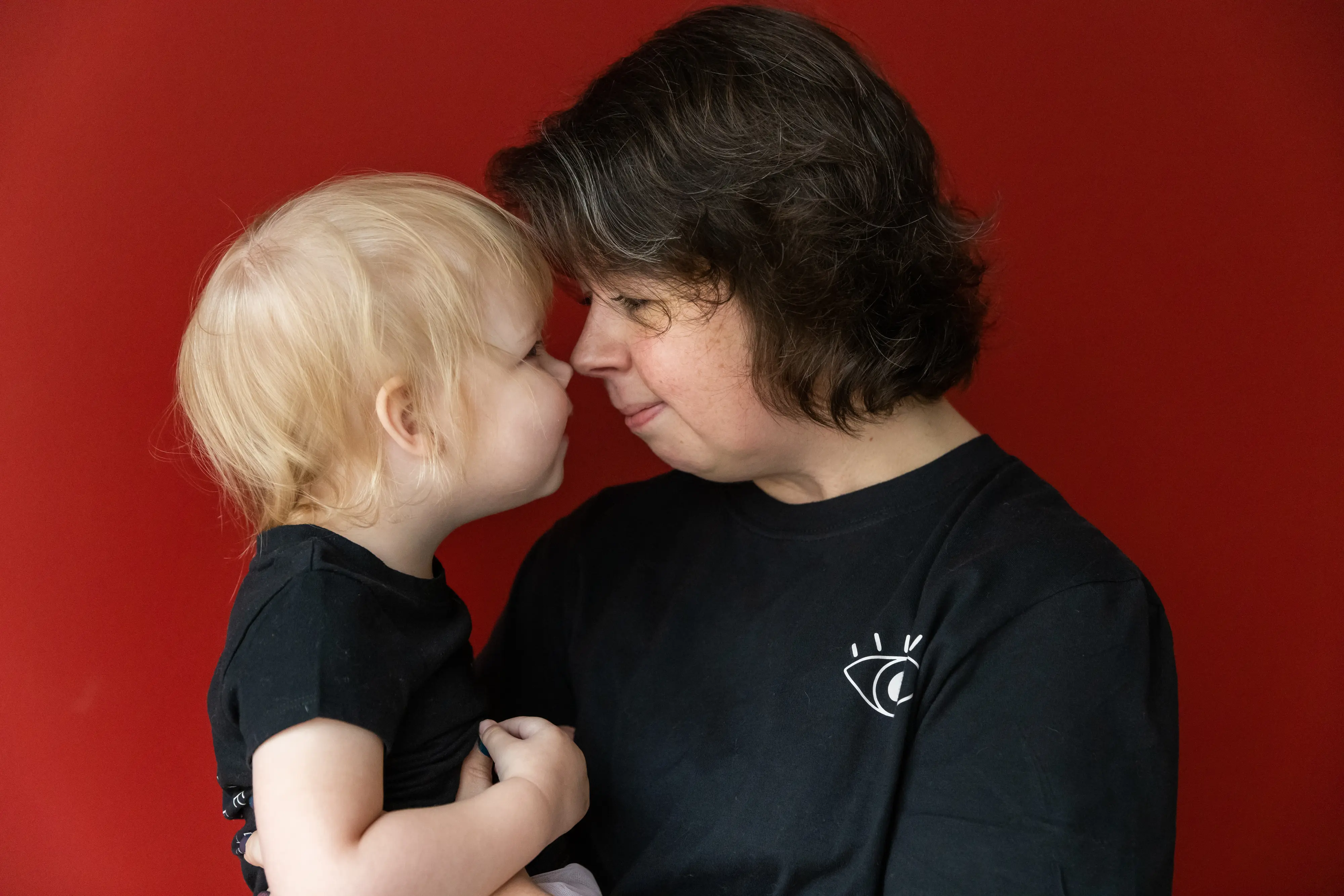 Violet and Ellen Refbord pose for a portrait.