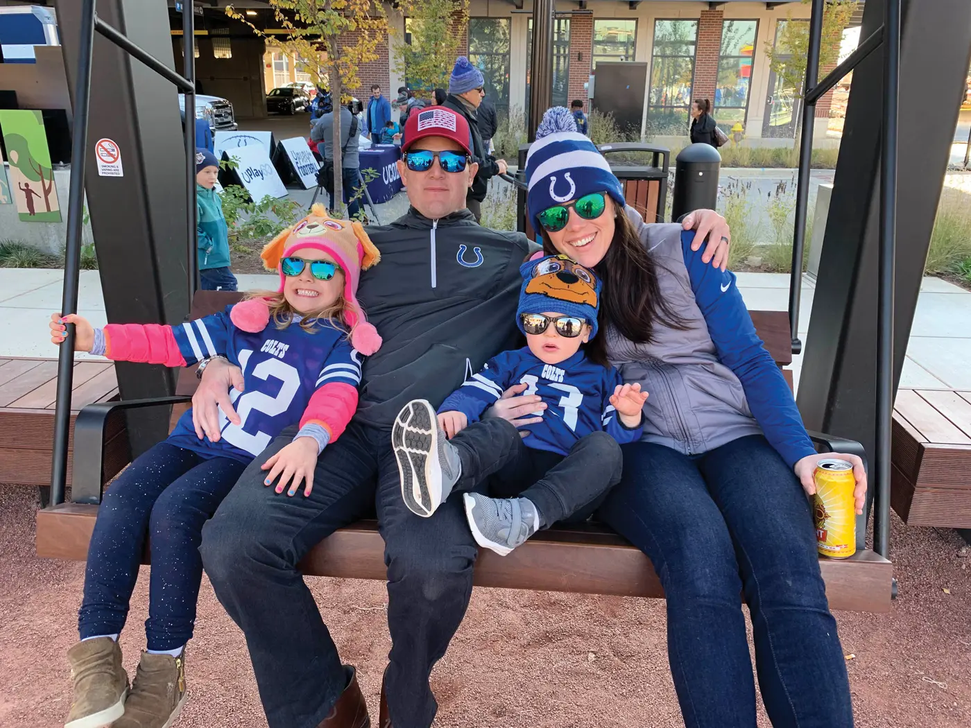 Pemberton with her husband and kids