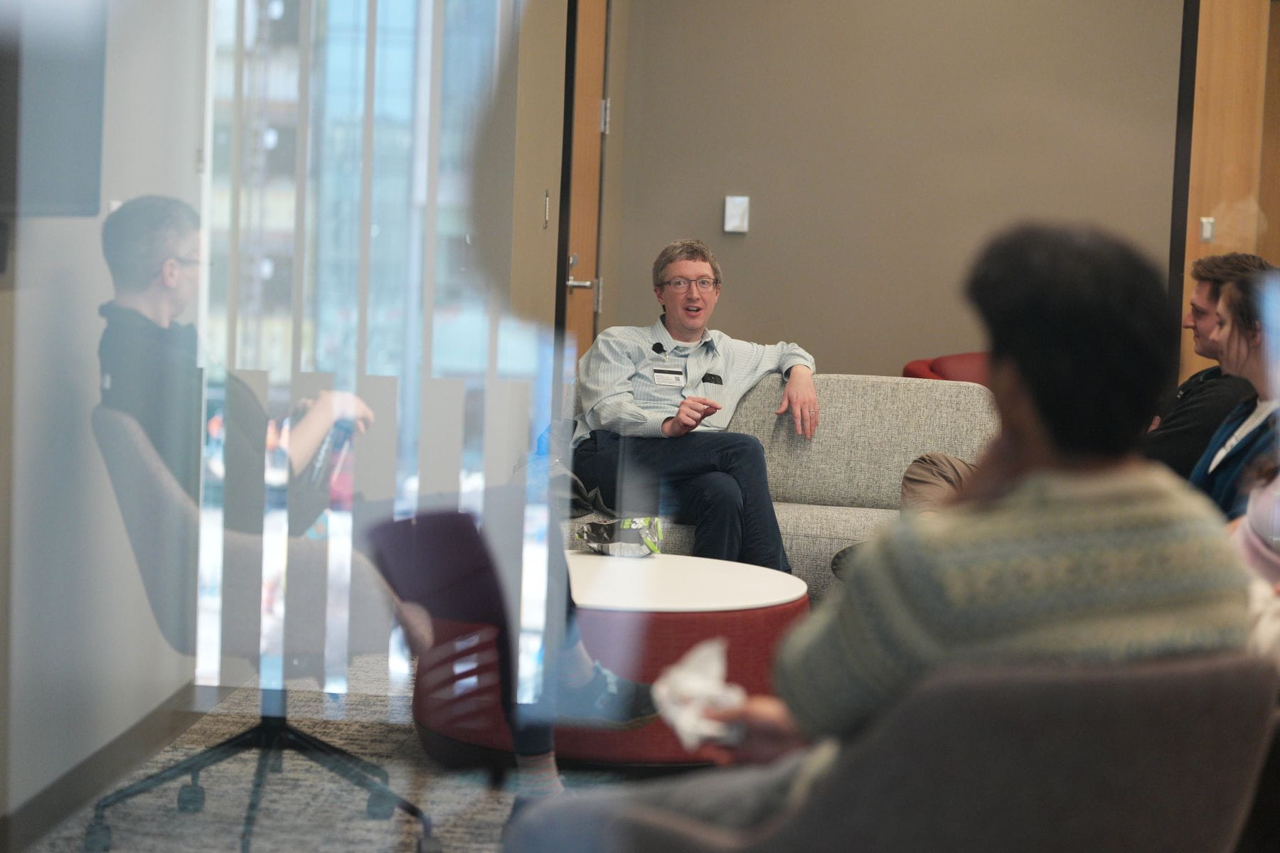 Photo of couple of people talking
