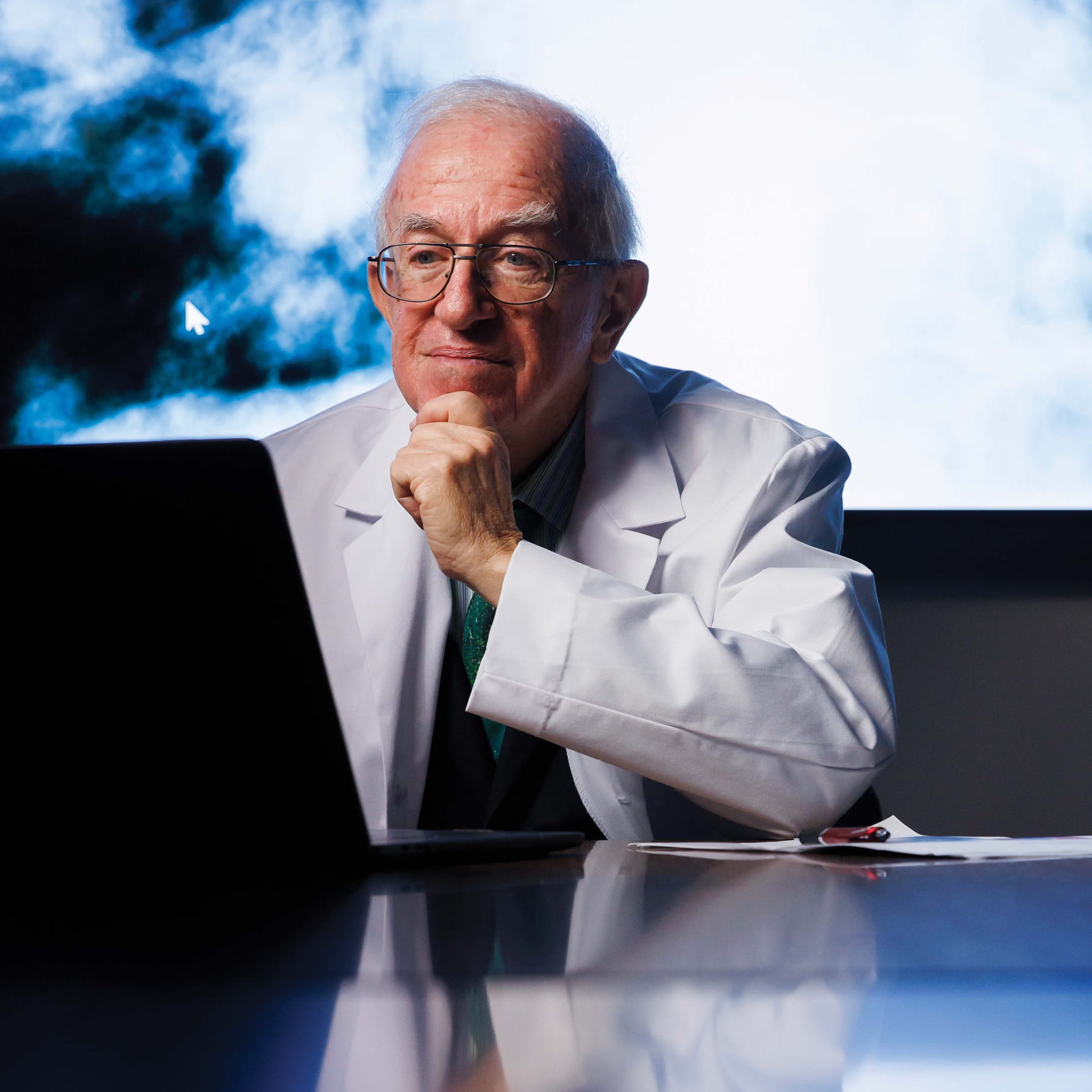 A person starring at a laptop