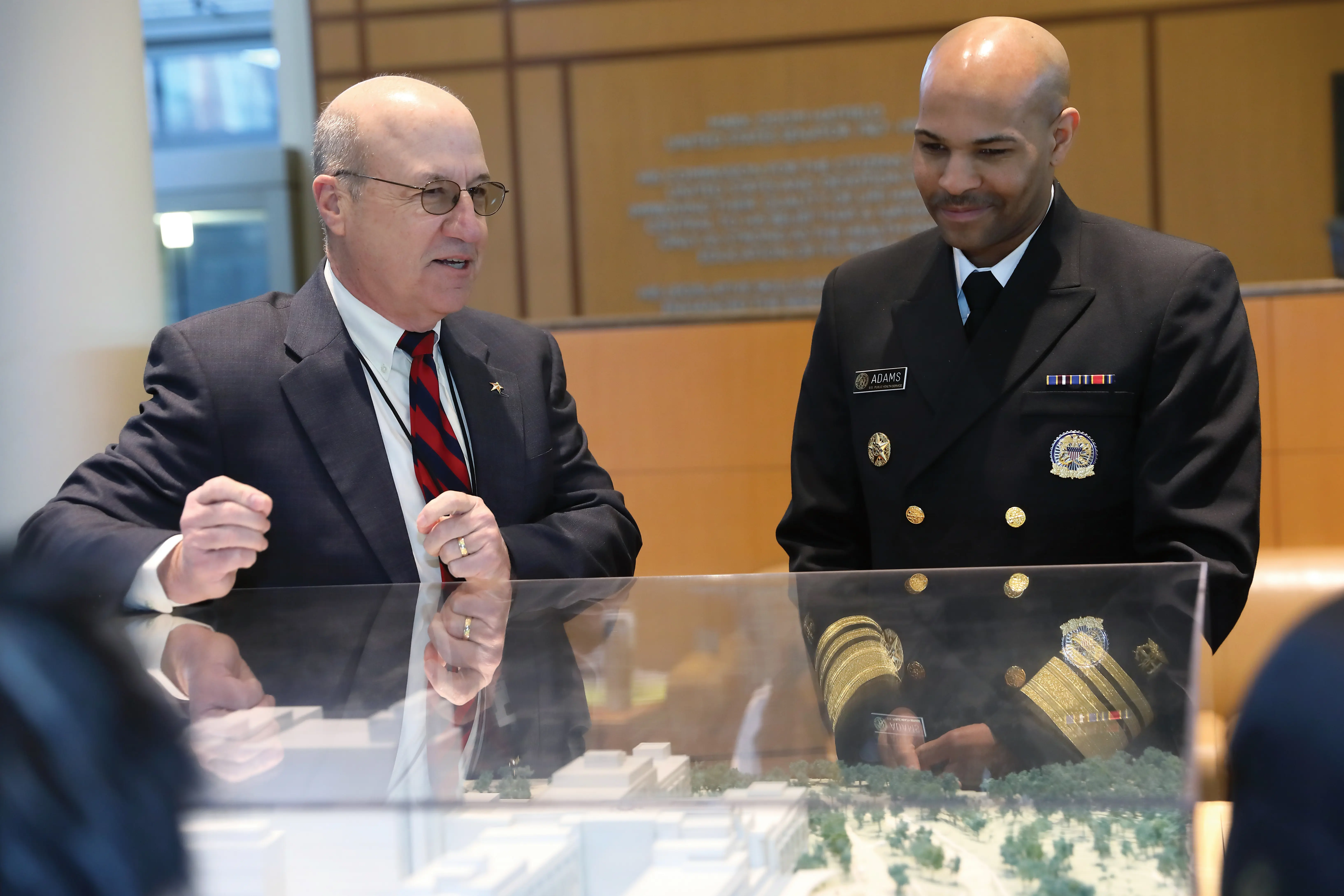James Gilman giving a tour to U.S. Surgeon General Jerome Adams.
