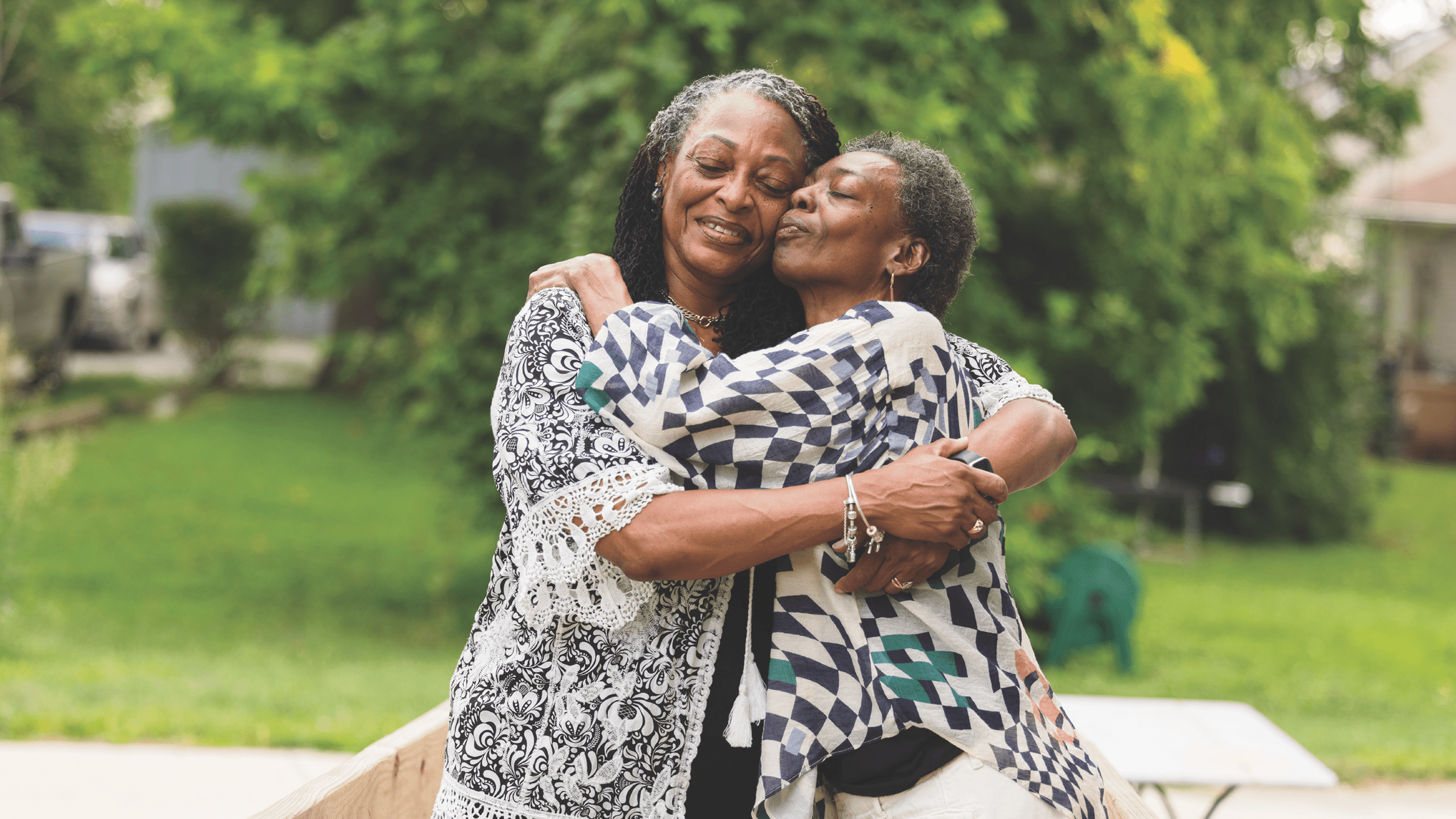 Sisters hugging each other