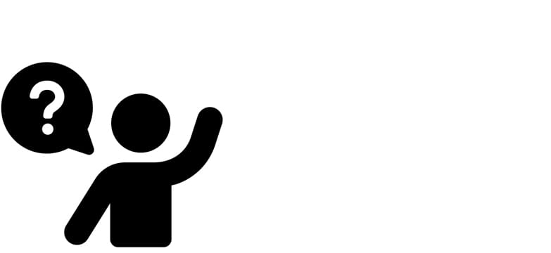 person with a speech bubble containing a question mark