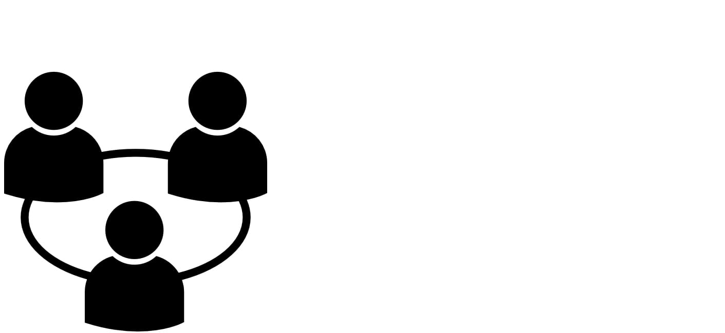 three people in a circle