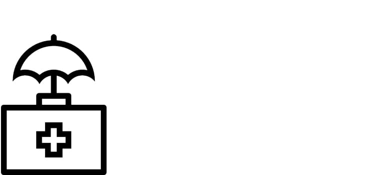 a doctor's bag covered by an umbrella