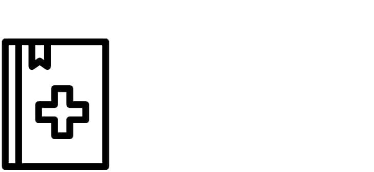 a book with a medical cross on the front