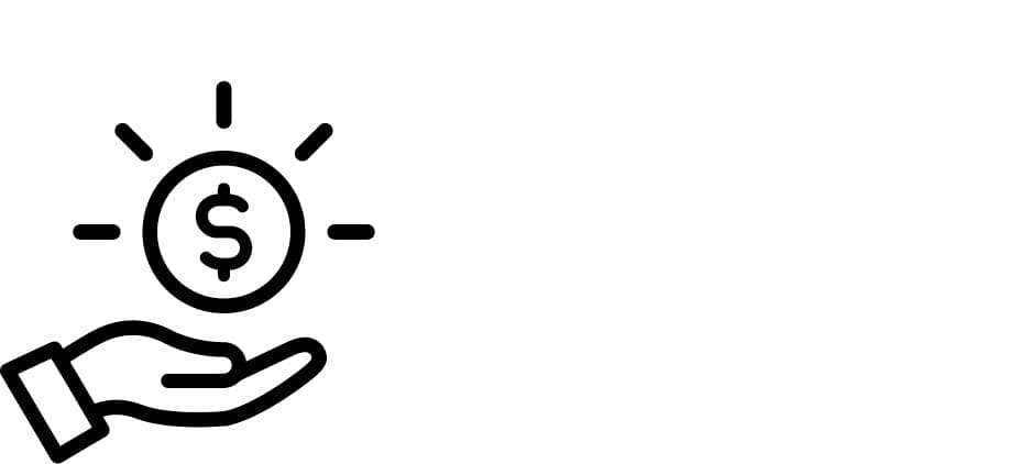 a hand with a dollar sign floating over it