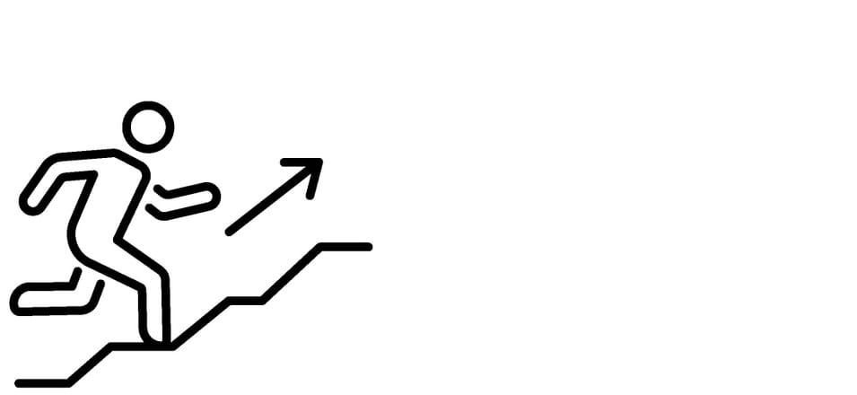 a person climbs uphill