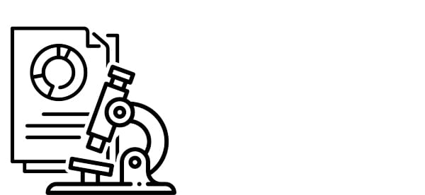 research paper and microscope icon