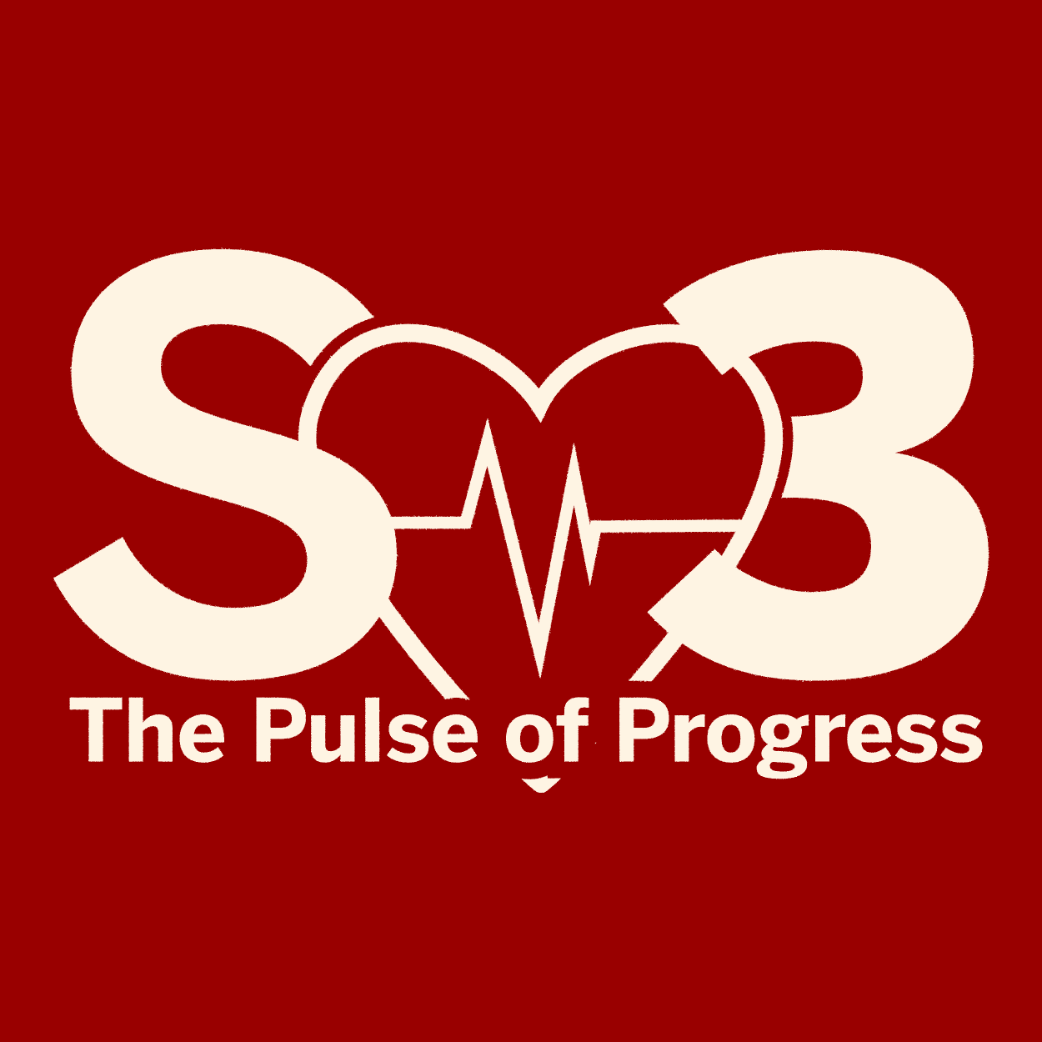 S3 The Pulse of Progress in text, with a heart and a ECG line in the middle.