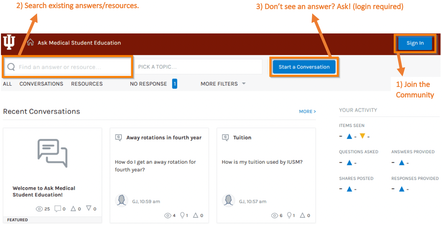 layout of the ask mse page