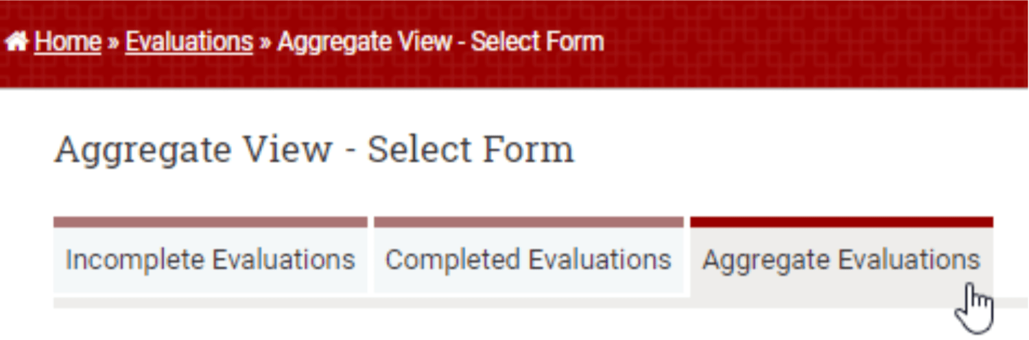 Medhub screen showing aggregate view select form