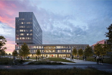 Rendering of New Academic Medical Building - Side View
