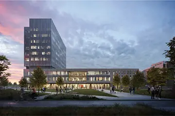 Rendering of New Academic Medical Building - Side View