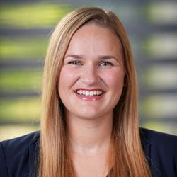 Maria Feucht. | Photo by Tim Yates, IU School of Medicine Maria Feucht smiling at camera