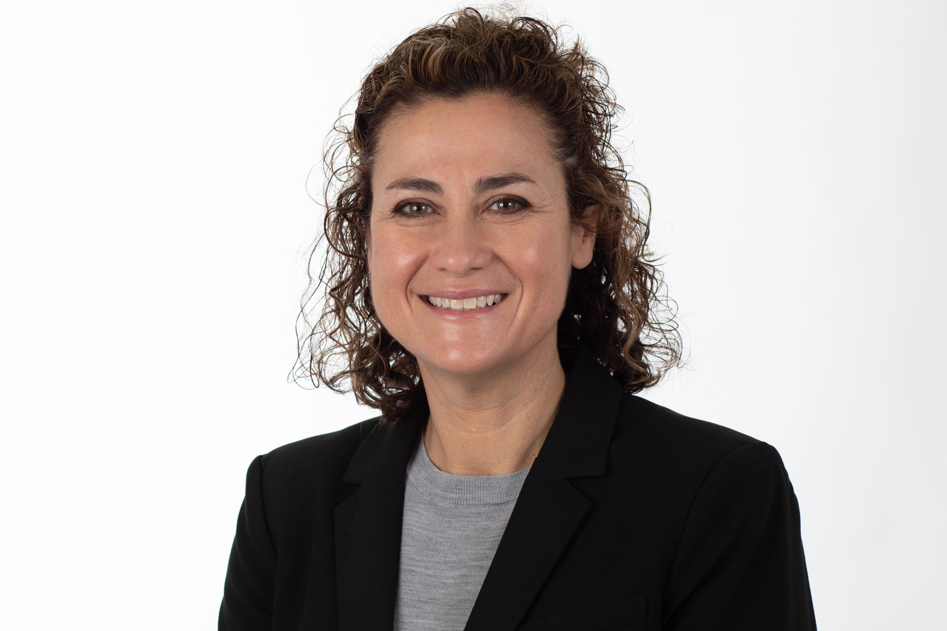 A woman in a black coat