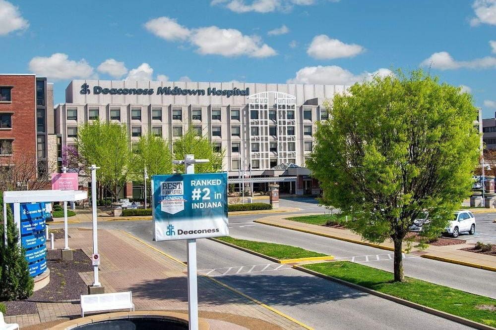 exterior of the deaconess midtown hospital on a sunny day
